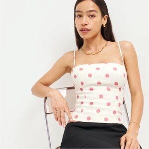 Reformation Linen Polka Dot Top